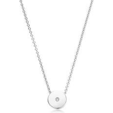 Monica Vinader Linear Solo Pendant Necklace - Silver/Transparent