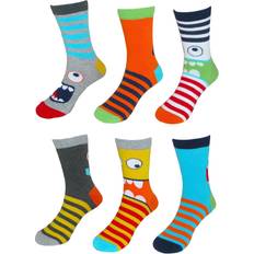 Polyamide Underwear Children's Clothing Jefferies Socks Children's Monster Face Crew Socks (6 Pair Pack) 7-8.5