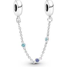 Pandora Korut ale Pandora Triple Safety Chain Charm - Silver/Blue