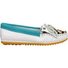 Turquoise - Women Moccasins Minnetonka Kilty Plus Leopard Moccasins