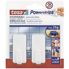Wanddekoration TESA POWERSTRIPS Large Classic adhesive hook White Content: 2 pc(s) Bilderhaken