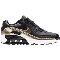 Nike Air Max 90 LTR GS - Black/Black/White/Metallic Gold Star