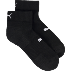 Schwarz Socken Puma Kid's Sport Cushioned Quarter Socks 2-pack - Black (935468)