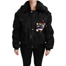 Dolce & Gabbana Women Jackets Dolce & Gabbana Queen Crown Sequined Bomber Women's Jacket