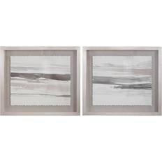 Uttermost Neutral Charcoal Landscape Framed Print, Set of 2 Framed Art