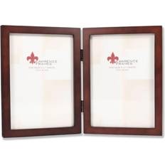 Beige Photo Frames 755957D Espresso Wood 5x7 Hinged Double Picture Frame Photo Frame