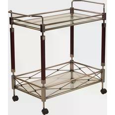 Glass - Silver Trolley Tables OSP Home Furnishing Melrose Trolley Table 16.5x31.2"