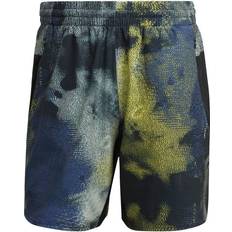 Multicoloured Shorts Adidas D4T HIIT Allover Print Training Shorts - Multicolor/Impact Yellow