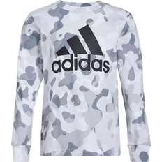 Adidas Core Camo Allover Print Long Sleeve Tee - White (GA7942)