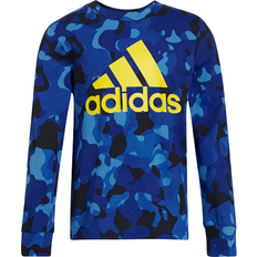 Adidas Core Camo Allover Print Long Sleeve Tee - Royal Blue (GA7941)