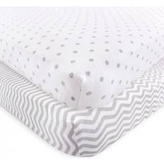 Luvable Friends Chevron and Dots Fitted Crib Sheets 2-pack 10x10"