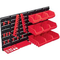 Red Storage Boxes vidaXL 34 Piece Storage Bin Kit with Wall Panels Red and Black Storage Box