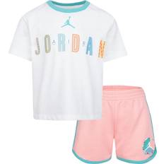 Barneklær NIKE Kid's Jordan T-Shirt and Shorts Set - Bleached Coral (35B558-A6P)