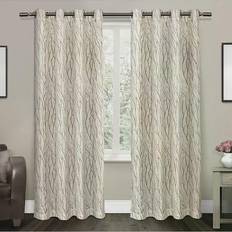 Exclusive Home Oakdale Motif Textured Sheer Window Curtains 2 Pack 137.16x213.36cm