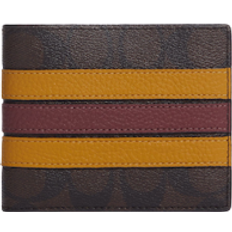 Coach Multicolored Wallets Coach 3 In 1 Wallet In Signature Canvas with Varsity Stripe - QB/Mahogany/Buttercup Multi