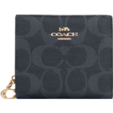 Coach Snap Wallet In Signature Canvas - Gold/Denim Multi