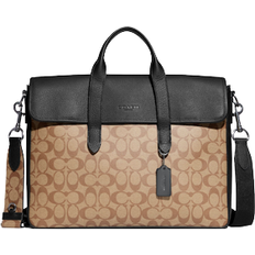 Pc laptop Coach Sullivan Portfolio In Signature Canvas Brief - Gunmetal/Khaki/Black