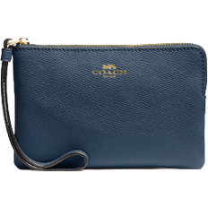 Coach Corner Zip Wristlet - Gold/Denim