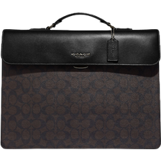 Coach Graham Flap Brief In Signature Canvas - Gunmetal/Mahogany/Black