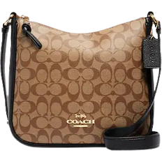 Coach Ellie File Bag In Signature Canvas - Gold/Khaki/Black