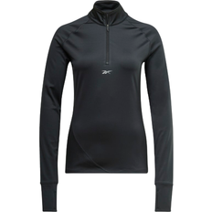 Women - XXXS Sweaters Reebok Running Quarter-Zip Sweatshirt - Night Black