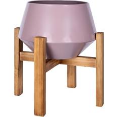 Purple Notice Boards Stratton Home Decor Modern Matte Pink Metal and Wood Plant Stand, Purple Notice Board