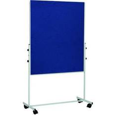 Blue Whiteboards Bi-Office Mobile Felt Board 1500x1200mm Blue