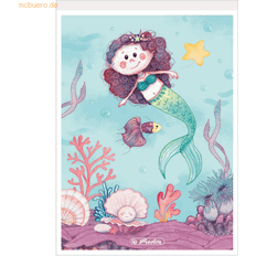 Rutat papper Herlitz Mermaid, Bild, Multifärg, A6, 50 ark, Rutat papper, Flicka