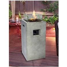 Teamson Home Outdoor Gas Fire Pit Concrete Style With Cover