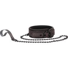 Grijs Manchetten Ouch! Elegant Collar with Leash, titanium grey