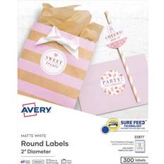 Best Labels Avery Print-To-The-Edge Easy Peel Round Labels, 2" Matte White, Pack Of 300 Labels