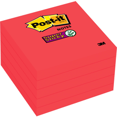 Post-itï¿½ Super Sticky Notes, 3" x 3" Red, Pack Of 5 Pads