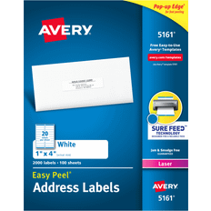 Office Supplies Avery 5161 Laser Address Labels, 1 x 4" White 2,000 Labels