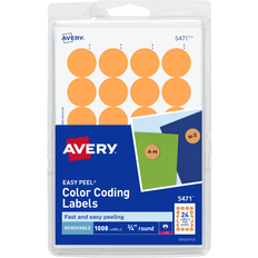 Office Supplies Avery 5471 3/4" Neon Orange Round Removable Write-On Printable Labels 1008/Pack