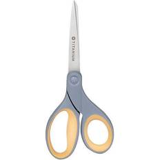 Westcott Titanium Bonded Scissors, 8" Pointed, Gray/Yellow