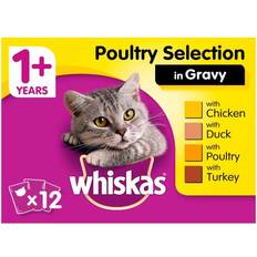 Whiskas 1+ Cat Pouches Poultry Selection In Gravy 12x100g