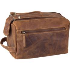 Greenburry Toilettasker & Kosmetiktasker Greenburry Kulturtasche Leder antik braun VINTAGE 1737 Shop