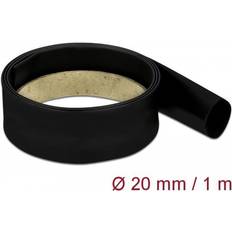 Isolering 20 mm isolering DeLock Krympeflex Isolering af kabler 2:1 1 m x 20 mm Sort