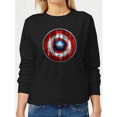 Marvel Captain America Wooden Shield Women's Sweatshirt - Black