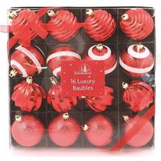 Beautiful Traditional Baubles 16 In a Pack Lots Of Colour Choice/Red Christmas Tree