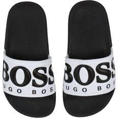 Rubber Slides HUGO BOSS Strandsandaler Svart/Vit Strandsandal