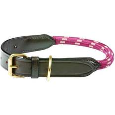 Weatherbeeta Rope Leather Dog Collar Burgundy/Brown