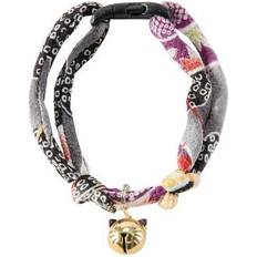 Hanabi Necoichi Chirimen Hanabi Fireworks Cat Collar (Gray)