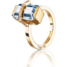 Efva Attling Little Bend Over - Aquamarine Ring - Gull