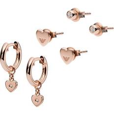 Damen - Silber Schmucksets Emporio Armani Earrings - Rose Gold/Transparent