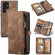 Multiwallet CaseMe Multi-Wallet 11-kort Samsung Galaxy S22 Ultra brun