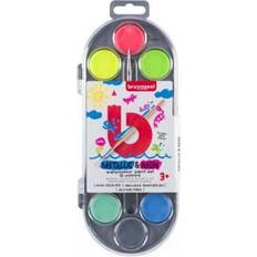 Bruynzeel Watercolour paint set 12 metallic & neon colours brush