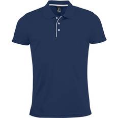 Sol's Polo de Piqué de Manga Corta Performer Para Hombre - Verde/Negro/Rojo