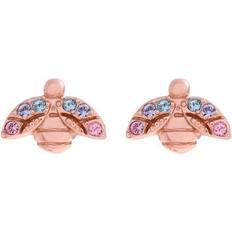 Olivia Burton Kvinnors Regnbåge Bi Samling Knoppörhängen - Roséguld