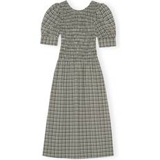 Ganni Gray Open Back Midi Dress